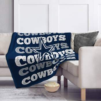NFL Dallas Cowboys Repeat Refresh Wordmark Flannel Fleece Throw Blanket