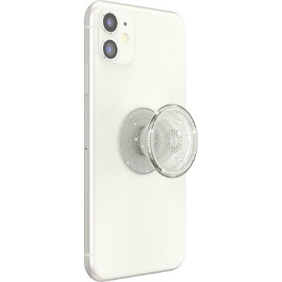 PopSockets PopGrip Cell Phone Grip &#38; Stand - Clear Glitter Silver_4