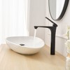 BWE Single Hole Single Handle Bathroom Vessel Sink Faucet With Supply Hose in Matte Black - image 3 of 4