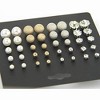 20 Pairs Crystal and Pearl Stud Earrings for Women & Men, Silver and Gold Color Set - 4 of 4