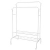 NewHome"Garment Rack with 2 Hanging Rails, 2 Shelves, 4 Wheels & Hooks for Clothes, Shoes & Accessories"Black White - 2 of 4
