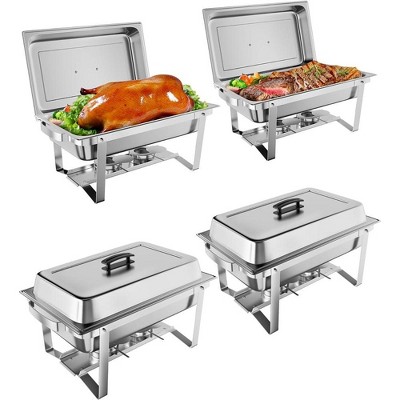 Chafing Dish Buffet Set 2 Pack, 8 QT Stainless Steel Chafer Buffet Food Servers and Warmers Set with Water Pan for Weddings, Parties