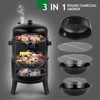 KTMBDW Vertical Multi-Layer Steel Charcoal Smoker, Heavy Duty Round Charcoal BBQ Grill for Outdoor Smoking Grill with Thermometer Outdoor Home Party - 3 of 4