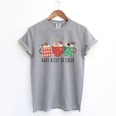 Simply Sage Market Women's Have A Cup Of Cheer Short Sleeve Garment Dyed Tee