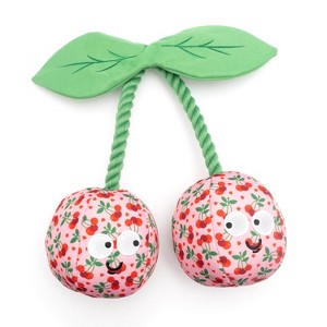 Cherries Jubilee Squeaky Plush Dog Toy - The Worthy Dog - 1 of 4
