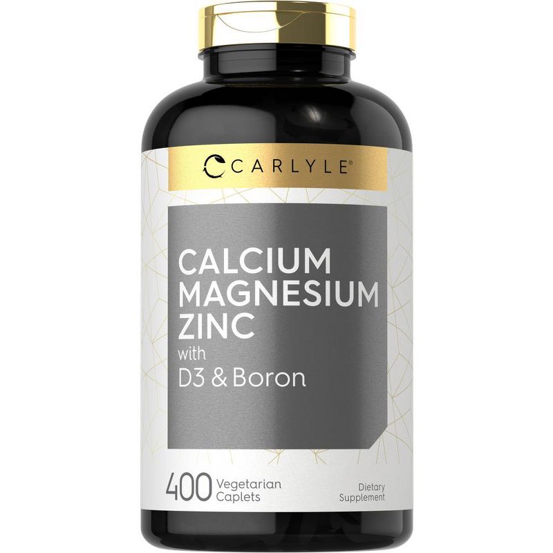 Carlyle Calcium Magnesium Zinc with Vitamin D3 and Boron | 400 Caplets, 1 of 4