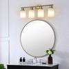 5-Light Golden Bathroom Vanity Light Fixture, Frosted Glass Shades, Modern Wall Mounted Lighting(Bulbs NOT Included) - 2 of 4