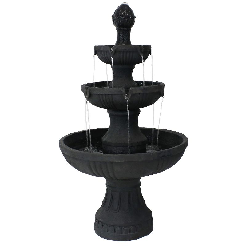 Sunnydaze 43"H Electric Fiberglass and Resin 3-Tier Flower Blossom Outdoor Water Fountain, 1 of 13