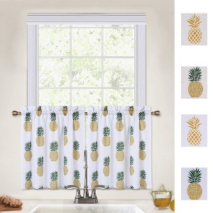 Garvee Pineapple Tier Curtains 24 Inches Length for Kitchen Bathroom Window - 1 of 4