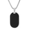 Steeltime 24" Men's stainless steel and black carbon fiber dog tag pendant - 2 of 4