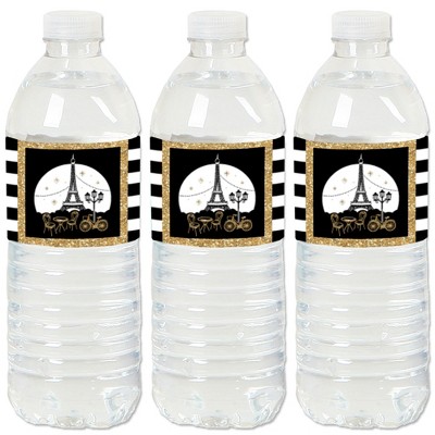 Paris, Ooh La La - Paris Themed Baby Shower or Birthday Party Water Bottle Sticker Labels - Set of 20