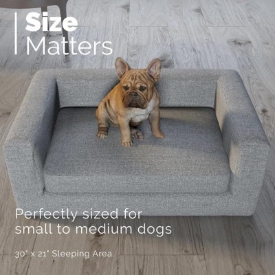 X-Large Gray Microfiber Elevated Dog Sofa Bed