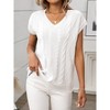 Women's Vest Cable Knit V-Neck Sweater Vest Short Sleeve Top - 2 of 4