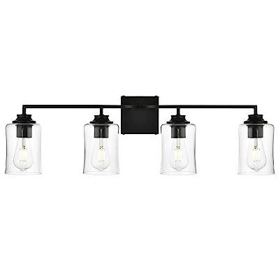 Elegant Lighting Ronnie 4 light Black and Clear Bath Sconce