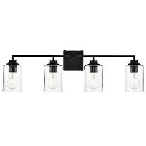 Elegant Lighting Ronnie 4 light Black and Clear Bath Sconce - 1 of 4