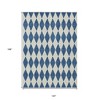 Navy Blue And Ivory Geometric Washable Indoor Outdoor Area Rug - 3 of 4