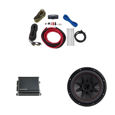 Kicker 10 Inch CVR Woofer Includes 52CVR104 Package with 46CXA4001 Amplifier and wire kit