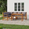 vidaXL Patio Dining Set Natural wood and Dark Gray Solid Acacia Wood, Fabric - 2 of 4