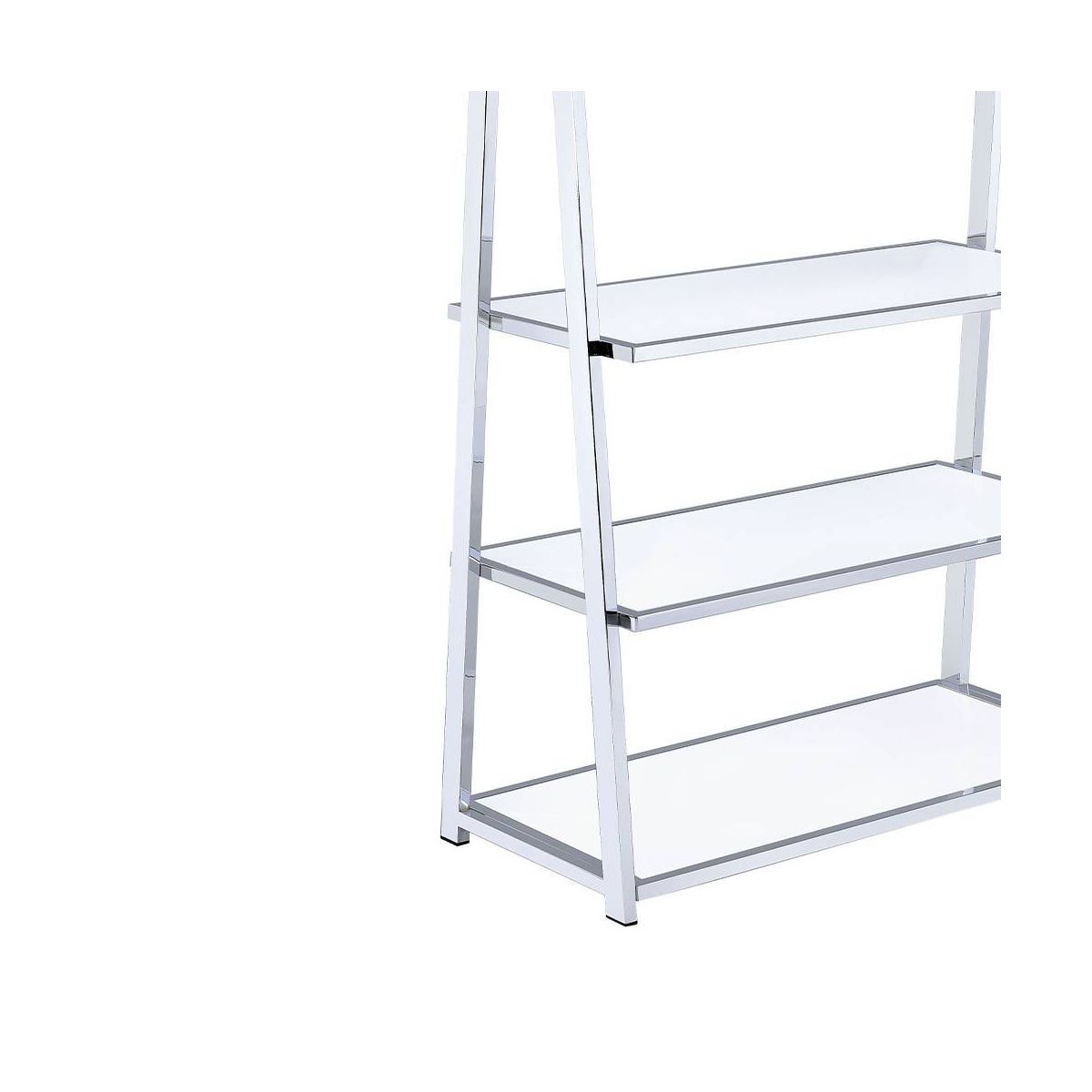 Acme Furniture 71" Coleen Decorative Bookshelf White High Gloss/Chrome Finish - thumbnail 7