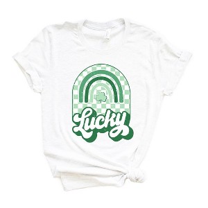 Simply Sage Market Women's Lucky Shamrock Rainbow Short Sleeve Graphic Tee - 1 of 3