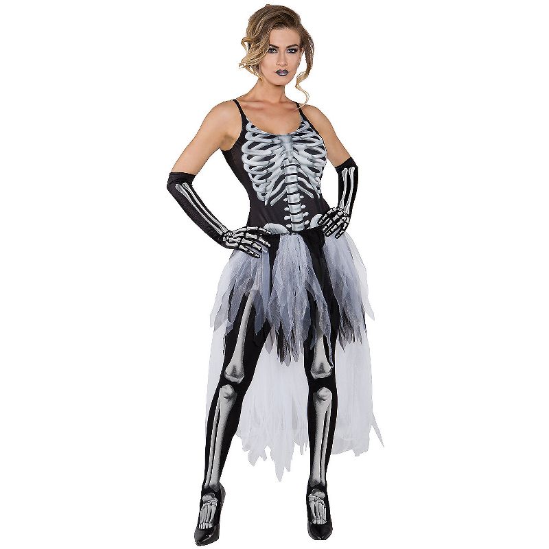 Underwraps Womens Skeleton Dress Costume, 1 of 2