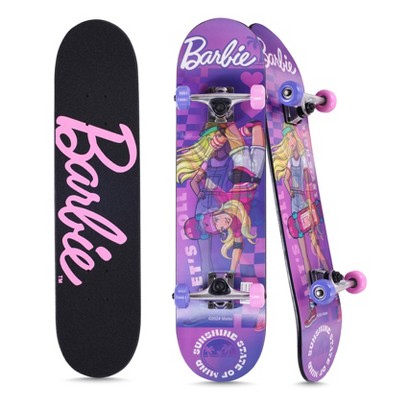 Barbie 31" Skateboard with ABEC5 Bearings - Perfect for Beginners and Pros with Unique Artwork
