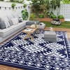 Outsunny Outdoor Patio Rug, Large Camping Carpet with Carrying Bag, Waterproof Plastic Straw, Reversible, Rhombus Border - 2 of 4