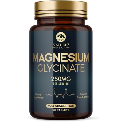 Magnesium Pills Extra Strength Chelated for Ultra Absorption Magnesium Glycinate - 60 Count