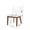 ModernLuxe Set of 2 Dining Chair PU Leather Upholstered Accent Chair with White Glossy Cushioned Seat&Wood Frame,Arm Chair Armless Chair, Black/Walnut - 2 of 4