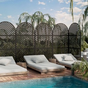 PexFix 72 in. x 35 in. Outdoor Privacy Rectangle Screen Galvanized Steel Panel Divider in Black - 1 of 4
