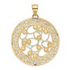 Black Bow Jewelry 14k Yellow Gold & White Rhodium D/C Ornate Circle Pendant, 38mm - 3 of 4
