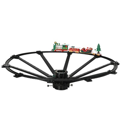 Qaba Electric Train Set for Kids with 2 Playing Forms, Battery-Powered Christmas Train Toy Set with Sounds & Lights, Gift Box for 3-8 Years Old