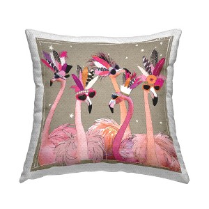 Stupell Industries Fancy Feathers Pink Flamingos Trendy Accessories - 1 of 3