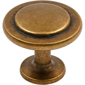 attop 10 Pack Antique Brass Cabinet Knobs, 1-1/4 Inch Diameter Kitchen Cabinet Hardware Round Knobs for Cabinets and Drawers - 1 of 4