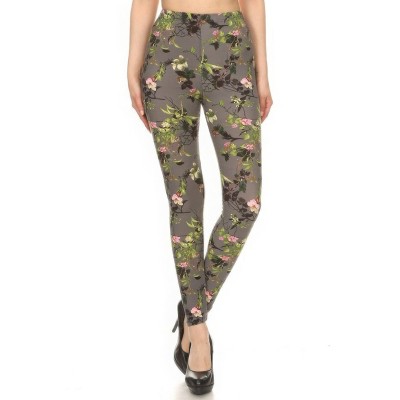 Slickblue Regular Fit, Floral Printed Leggings, High Waist Stretch, Casual Pants, Everyday Style, Multicolor, One Size