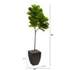 Nearly Natural 5.5-ft Fiddle Leaf Artificial Tree in Black Planter (Real Touch) - 2 of 2