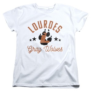 Women's Lourdes University Gray Wolves T-Shirt - 1 of 4