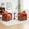 SEYNAR Mid Century Modern Teddy Upolstered Accent Chair with Poilow Set of 2 - 2 of 4