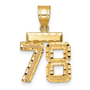 Black Bow Jewelry 14k Yellow Gold, Varsity Collection, Small D/C Pendant Number 78 - 1 of 4
