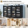 5-Tier Shoe Storage Cabinet with Glass Doors, Wooden Shoes Rack ， Shoe Organizer for Entryway, Hallway, - 4 of 4