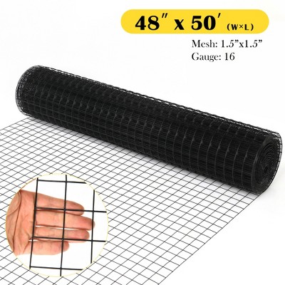 Costway Hardware Cloth 16 Gauge Black Vinyl Coated Welded Wire Mesh 1.5''