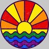Design By Humans Summer LGBTQIA+ Pride Sunset Ocean By krobilad T-Shirt - 2 of 2