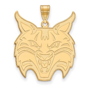 Black Bow Jewelry 14k Yellow Gold Plated Sterling Silver Quinnipiac Bobcats NCAA Extra Large Pendant - 1 of 3