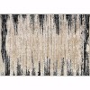 Modern Abstract 5x7 Black Washable Rug, Non-Slip Stain-Resistant Low Pile Carpet for Living Room, Bedroom, or Office Fade-Resistant Decor - 2 of 4