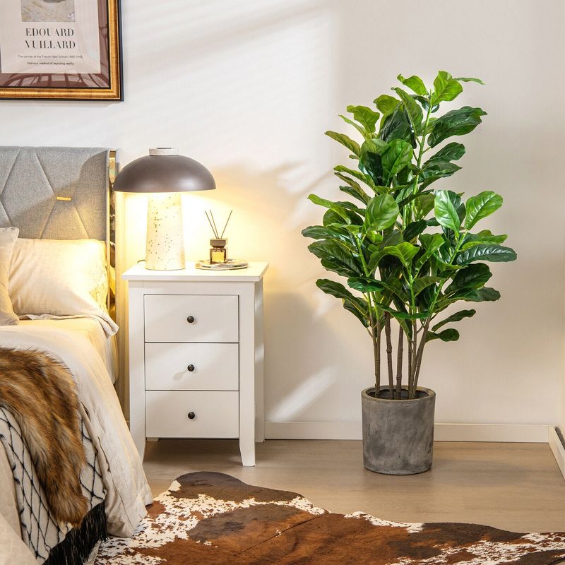 Tangkula 51"Artificial Tree 2-Pack Artificial Fiddle Leaf Fig Tree for Indoor Outdoor, 2 of 10