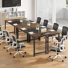 Tangkula 4 PCS 63" Computer Desk Modern Industrial Office Desk w/ Metal Frame & Large Executive Desk - 2 of 4