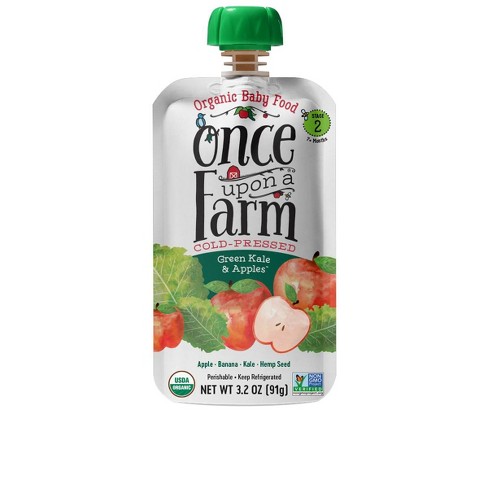 Once Upon A Farm Green Kale & Apples (Stage 2 Baby Food, 7+ Months) 3 ...
