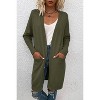 Long Cardigans for Women 2025 Knee Length Open Front Sweater Cardigans with Pockets Ribbed Cuff Casual Cardigan - 4 of 4