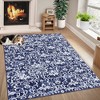 Washable Rugs for Living Room Vintage Rug Damask Floral Area Rug Farmhouse Non Slip Stain Resistant Carpet - 3 of 4