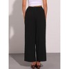INSPIRE CHIC Women's Linen Casual High Waist Drawstring Lightweight Long Palazzo Gauze Pants - 3 of 4